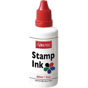 Veltec S-81 Premium Stamp Refill Ink for Self-Inking and Rubber Stamp Pads – 2 oz (Red)