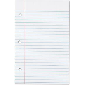 Oxford 62304 Filler Paper, 3H, 20 lb, 5 1/2 x 8 1/2, College Rule, White (Pack of 100 Sheets)