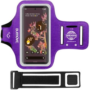 Pixel 8/8 Pro/7/7 Pro/5a Armband, BUMOVE Gym Running Workouts Sports Phone Arm Band for Google Pixel 7, 7 Pro, 6, 6 Pro, 5a with Card Holder (Black)