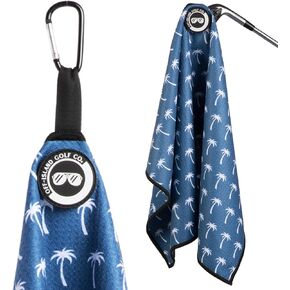 Magnetic Golf Towel | Carabiner Clip & Extra Strong Golf Towel Magnet | 24 x 16 in. Golf Towel Magnetic | Blue Golf Towels for Golf Bags | Golf Magnetic Towel | Magnetic Golf Towels for Men & Women