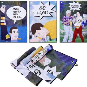 Golf Towel 3 Pcs Funny Golf Club Clean Set for Golf Bags with Clip, Funny Gifts for Golf Fans