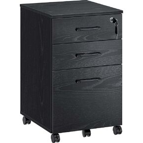 خزانة ملفات Rolanstar مكونة من 3 أدراج مع قفل واحد، وخزانة ملفات متنقلة، وخزانة ملفات تحت المكتب مع 5 عجلات ومجلدات ملفات معلقة، للمستندات بحجم الحروف، باللون الأسود in Kuwait