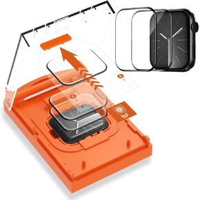 Full Coverage Screen Protector for Apple Watch Series 9/8/7 45mm,Hard Protective Cover Film Installation Kit for Iwatch S9/S8/S7 45mm,Anti-Bubble Ultra-Thin Sensitive Touch HD Watch TPU Face Film