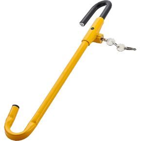 Steering Wheel Lock Anti-Theft Car Device, Steering Wheel Pedal Brake Lock Retractable Hook Car Security Products Universal Fit(Yellow)