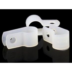 LOKMAN 50 Pack 1/2 Inch Rope Light P-Style Mounting Clips with Compatible Stainless Steel Pan Head Phillips Screws White