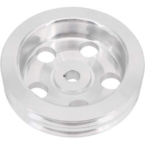 KIPA Aluminium Double groove Power Steering Pump Pulley For Chevy SBC BBC With key-way power steering units through 1984 with a 5/8" Shaft Satin Aluminium Finish Durable 2-Groove 8848-1