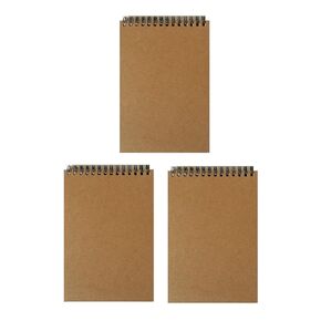 K-Kraft 3-Pack Steno Lined Notepads with Kraft Paper Covers (5 x 7 inches)