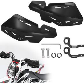 7/8'' 22mm Dirt Bike Handguards, Handle Bar Hand Guards Protector with CNC Bracket Pair for Motocross ATV SX SXF EXC XCW KLX KX LTR TRX - Black