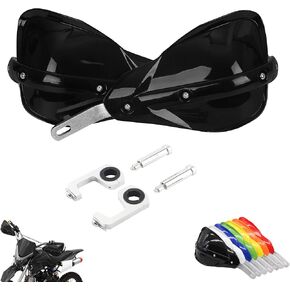 PowerMotor Handguards Motorcycle، حراس اليد العالمية مع شريط فرشاة الألومنيوم لحارس اليد لدراجات الحفرة، ملحقات الدراجة الترابية موتوكروس للطرق الوعرة ATV Universal 7/8 بوصة 22 مم و1 1/8 بوصة 28 مم