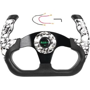 عجلة قيادة RASTP Universal Racing، عجلة قيادة سباق Sim Racing مقاس 12.8 بوصة/325 مم بنمط جرافيتي (أحمر)