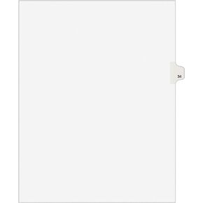 Avery Legal Dividers, Premium Individual Tab Titles, Letter Size, Side Tabs, 34, 25 Pack (01034)