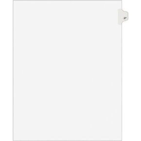 Avery Legal Dividers, Premium Individual Tab Titles, Letter Size, Side Tabs, 27, Pack of 25 (01027)