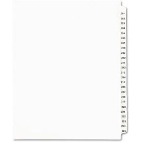 Avery 01338 Avery-Style Legal Exhibit Side Tab Divider, Title: 201-225, Letter, White