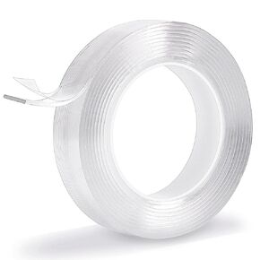 Heavy Duty Double Sided Mounting Tape, 1" x 120", Traceless and Removable Nano Adhesive Tape for Outdoor and Indoor, Strong Stick Clear Two Sided Gel Grip Tape (10 FT)