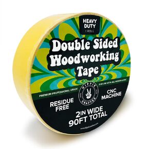 HIPPIE CRAFTER 3 Pk Double Stick Tape Double Sided Woodworking Tape 1" inch Wide Wood Tape for Woodworkers CNC Machines Routing Templates Strong Heavy Duty 60 Feet Each - 180FT Total