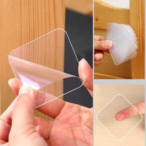 20PCS Double Sided Adhesive Pads for Mounting, 2.36inx2.36in, Sticky Tack Double Sided Tape for Walls Hanging, Two Sided Pre-Cut Squares, 2 Sided Nano Wall Mount Heavy Duty Pad Clear