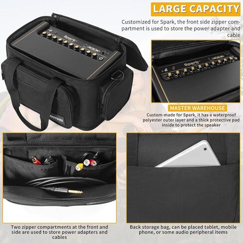 حقيبة سفر OUUTMEE متوافقة مع مكبر صوت سبارك جيتار 40 واط، حقيبة تخزين للسفر مع حزام كتف وجيب للإكسسوارات in Kuwait