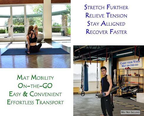 Large Yoga Mat Strap for Carrying, & Stretching Strap. The Calf Stretcher & Leg Stretcher Yoga Strap for Carrying Mat… in Saudi Arabia