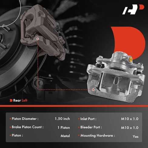 A-Premium Disc Brake Caliper Assembly with Bracket Compatible with Select Subaru Models - Crosstrek 2016-2018, Impreza 2012-2018, Forester 2014-2018, XV Crosstrek - Rear Left Driver Side in Kuwait
