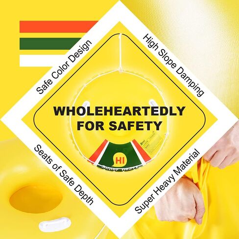 HIWENA Super Heavy Duty Snow Tube,48 inches Inflatable Snow Sled for Kids and Adults, Thicken 0.75mm Thick Material Winter Sport Tube in Kuwait