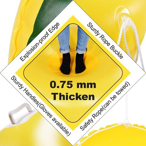 HIWENA Super Heavy Duty Snow Tube,48 inches Inflatable Snow Sled for Kids and Adults, Thicken 0.75mm Thick Material Winter Sport Tube in Kuwait