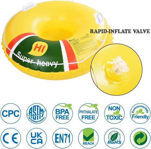 HIWENA Super Heavy Duty Snow Tube,48 inches Inflatable Snow Sled for Kids and Adults, Thicken 0.75mm Thick Material Winter Sport Tube in Kuwait