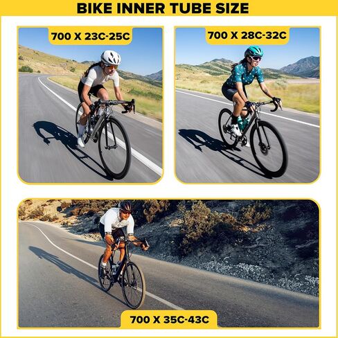 Ultraverse Bike Inner Tube for 700x23-25c, 700x28-32c, 700x35-43c 28 inch Bicycle Wheel Sizes with 48mm Presta Valve - Butyl Rubber Tubes for Road and Gravel Bikes - 2 Tubes, 2 tire levers Included in Saudi Arabia