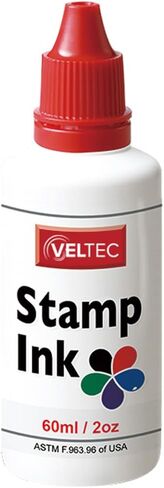 حبر إعادة تعبئة الطوابع الفاخرة من Veltec S-81 للتحبير الذاتي ومنصات الطوابع المطاطية - 2 أونصة (أحمر) in Kuwait