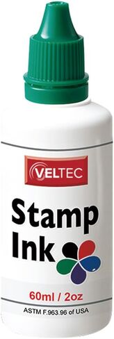 حبر إعادة تعبئة الطوابع الفاخرة من Veltec S-81 للتحبير الذاتي ومنصات الطوابع المطاطية - 2 أونصة (أحمر) in Kuwait