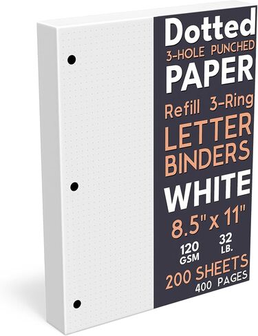 Sort Out My Life Dotted Grid Paper, 200 sheets/400 pages, Letter Size, 120 GSM, White, for Calligraphy, Journaling, Drawing in Kuwait