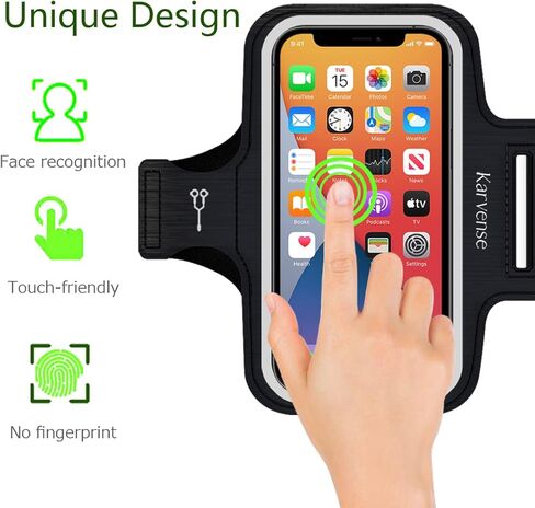 Phone Holder for Running, Karvense Phone Arm Bands for Running Gym Workout Jogging, for iPhone 15 Pro/15/14 Pro/14/13 Pro/13/12 Pro/11/XR, Samsung Galaxy, to 6.2'', Cell Phone Armband w/Zipper Pocket in Kuwait