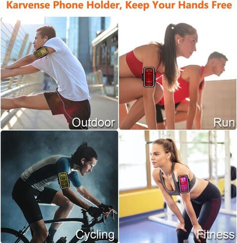 Phone Holder for Running, Karvense Phone Arm Bands for Running Gym Workout Jogging, for iPhone 15 Pro/15/14 Pro/14/13 Pro/13/12 Pro/11/XR, Samsung Galaxy, to 6.2'', Cell Phone Armband w/Zipper Pocket in Kuwait