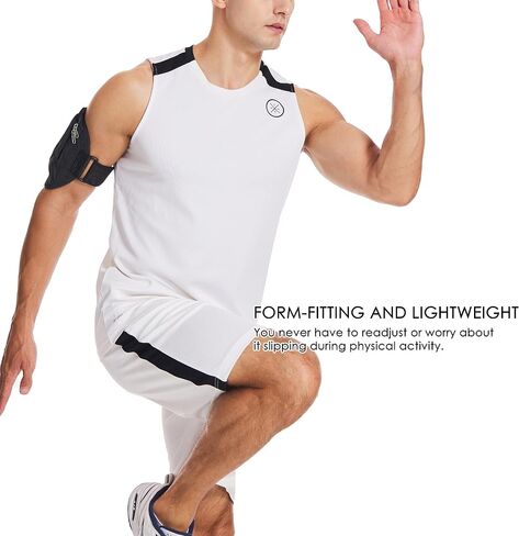حامل هاتف HiRui Universal Comfort Armband، حامل هاتف للجري وسوار معصم قابل للتعديل لممارسة التمارين الرياضية متوافق مع iPhone 15/14/13/Plus/Pro Samsung Galaxy جميع الهواتف (أسود) in Kuwait