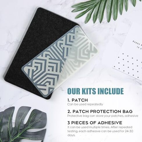 رقعة ألم قابلة لإعادة الاستخدام، لتخفيف آلام العضلات - رقعة صحية للظهر والقدم والركبة والرقبة والمزيد، تطبيق لاصق سهل، سريع المفعول - تتضمن رقعة واحدة و3 مواد لاصقة وحقيبة حمل واحدة in Kuwait