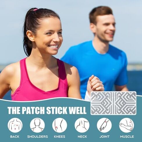 رقعة ألم قابلة لإعادة الاستخدام، لتخفيف آلام العضلات - رقعة صحية للظهر والقدم والركبة والرقبة والمزيد، تطبيق لاصق سهل، سريع المفعول - تتضمن رقعة واحدة و3 مواد لاصقة وحقيبة حمل واحدة in Kuwait