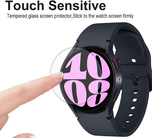 [2-Pack] Case for Samsung Galaxy Watch 6 Classic 43mm,Hard PC Ultra-Thin Protective Cover Bumper Waterproof Tempered Glass Screen Protector Accessories for Samsung Watch 6 43mm,Black+Black in Saudi Arabia