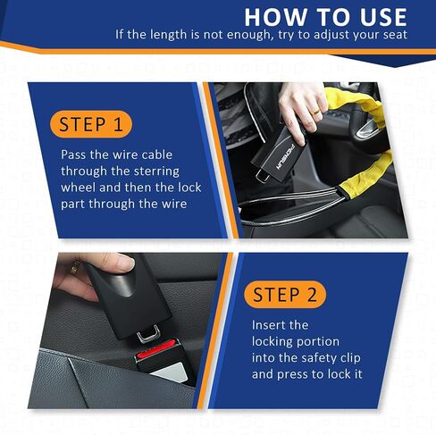 قفل عجلة القيادة من بينسون، جهاز سيارة عالمي مضاد للسرقة، يناسب معظم المركبات مع أبازيم حزام مقعد السيارة، لشاحنة الدفع الرباعي وسيارة الجولف، أمان مع 3 مفاتيح، برتقالي in Kuwait