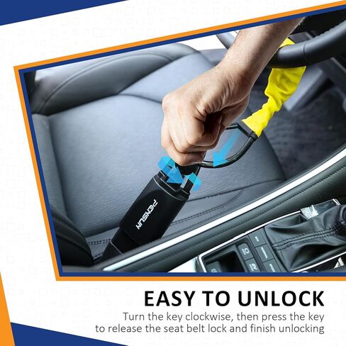 قفل عجلة القيادة من بينسون، جهاز سيارة عالمي مضاد للسرقة، يناسب معظم المركبات مع أبازيم حزام مقعد السيارة، لشاحنة الدفع الرباعي وسيارة الجولف، أمان مع 3 مفاتيح، برتقالي in Kuwait