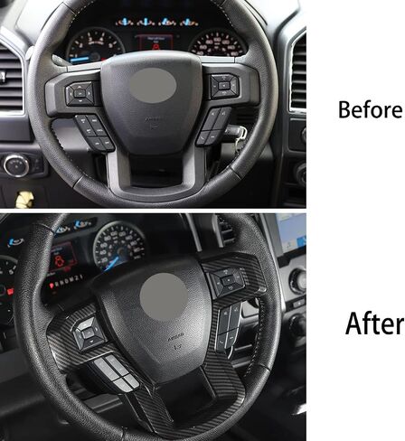 Keptrim لـ F-150 ABS غطاء عجلة القيادة من ألياف الكربون لـ 2015 2016 2017 2018 2019 2020 Ford F150، لـ 2017-2022 F250 F350، لـ 2018-2021 Ford Expedition in Kuwait