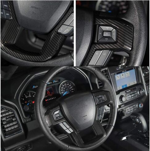 Keptrim لـ F-150 ABS غطاء عجلة القيادة من ألياف الكربون لـ 2015 2016 2017 2018 2019 2020 Ford F150، لـ 2017-2022 F250 F350، لـ 2018-2021 Ford Expedition in Kuwait
