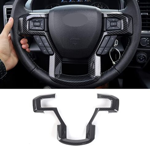 Keptrim لـ F-150 ABS غطاء عجلة القيادة من ألياف الكربون لـ 2015 2016 2017 2018 2019 2020 Ford F150، لـ 2017-2022 F250 F350، لـ 2018-2021 Ford Expedition in Kuwait