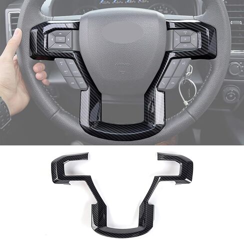 Keptrim لـ F-150 ABS غطاء عجلة القيادة من ألياف الكربون لـ 2015 2016 2017 2018 2019 2020 Ford F150، لـ 2017-2022 F250 F350، لـ 2018-2021 Ford Expedition in Kuwait