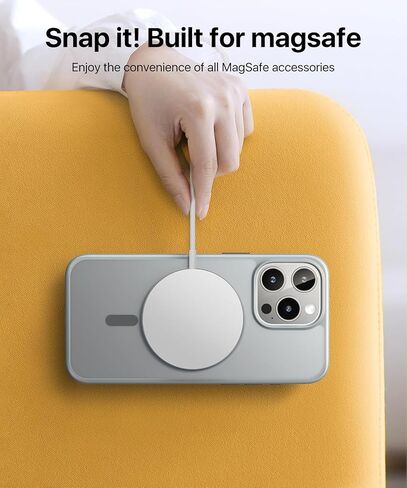 حافظة andobil لهاتف iPhone 15 Pro Max [حامل حلقي 360 درجة] [متوافق مع Magsafe] حافظة هاتف رفيعة مغناطيسية للحماية من السقوط لهاتف iPhone 15 Promax للرجال والنساء - تيتانيوم طبيعي، 6.7 بوصة in Kuwait