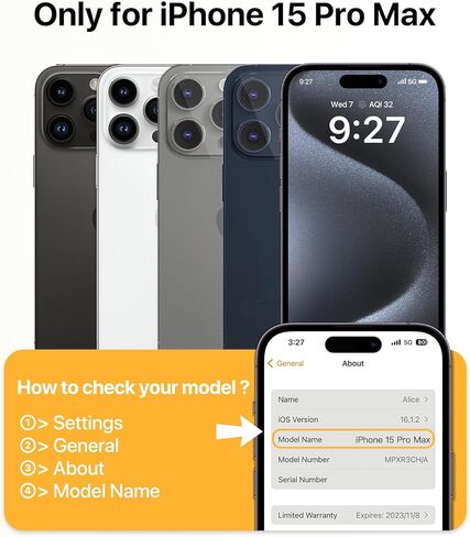 حافظة andobil لهاتف iPhone 15 Pro Max [حامل حلقي 360 درجة] [متوافق مع Magsafe] حافظة هاتف رفيعة مغناطيسية للحماية من السقوط لهاتف iPhone 15 Promax للرجال والنساء - تيتانيوم طبيعي، 6.7 بوصة in Kuwait