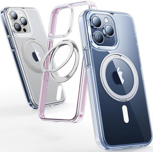 حافظة andobil لهاتف iPhone 15 Pro Max [حامل حلقي 360 درجة] [متوافق مع Magsafe] حافظة هاتف رفيعة مغناطيسية للحماية من السقوط لهاتف iPhone 15 Promax للرجال والنساء - تيتانيوم طبيعي، 6.7 بوصة in Kuwait