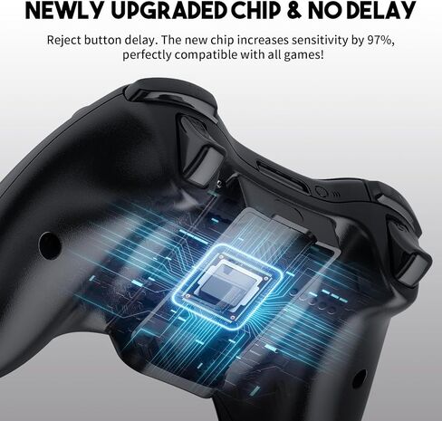 بديل لوحدة تحكم Xbox 360، عصا التحكم اللاسلكية المحدثة للوحة الألعاب المتوافقة مع Xbox 360 وSlim/Windows 11/10/8/7 PC مع جهاز استقبال 2.4 جيجا هرتز (أسود) in Saudi Arabia