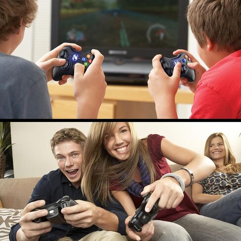 بديل لوحدة تحكم Xbox 360، عصا التحكم اللاسلكية المحدثة للوحة الألعاب المتوافقة مع Xbox 360 وSlim/Windows 11/10/8/7 PC مع جهاز استقبال 2.4 جيجا هرتز (أسود) in Saudi Arabia