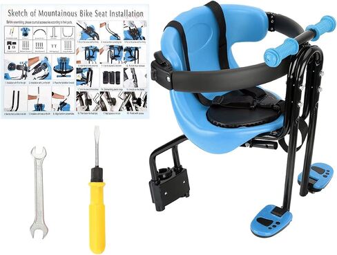 Baby Bike Seat, Front Mount Kids Bike seat for Toddler with Safety Belt and Handrail, Compatilble with Adult Bike in Saudi Arabia