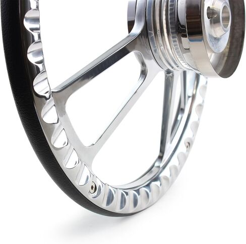 ForeverSharp 5-Bolt Steering Wheel 14 Inch Aluminum with Black Wrap and Horn in Saudi Arabia
