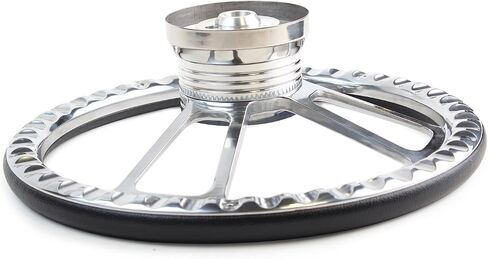 ForeverSharp 5-Bolt Steering Wheel 14 Inch Aluminum with Black Wrap and Horn in Saudi Arabia